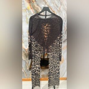 Leopard Print Long Sleeve Top and Pants Set